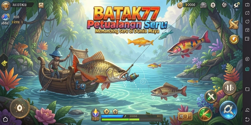Screenshot menampilkan gameplay memancing seru di BATIK77.