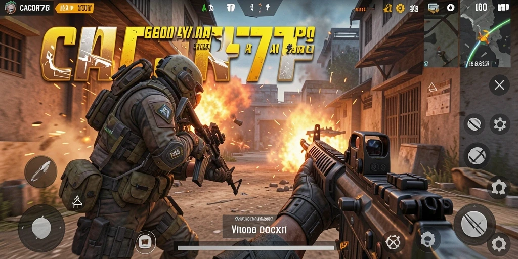 Screenshot aksi intens dari gameplay CACOR78 yang menegangkan.