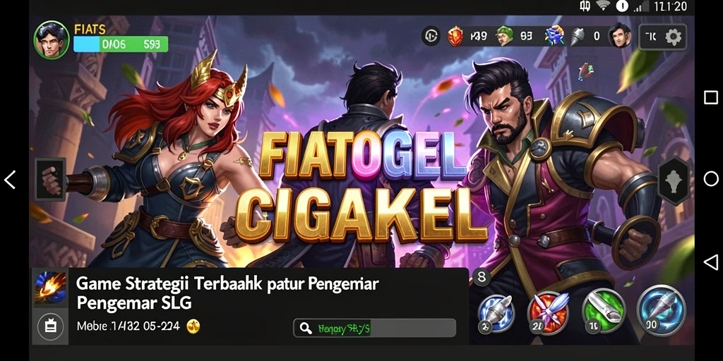 Menampilkan momen seru dalam gameplay strategi SLG.