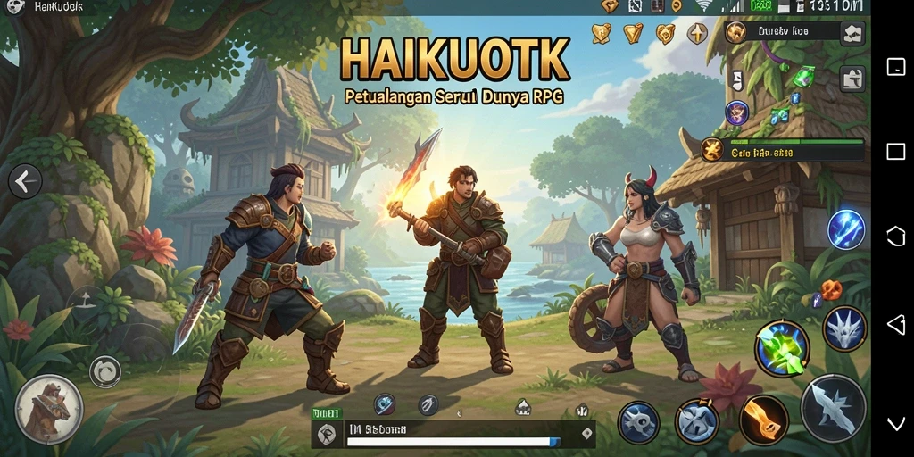 Tampilan gameplay RPG HAIKUOTK yang menawan dan penuh petualangan.