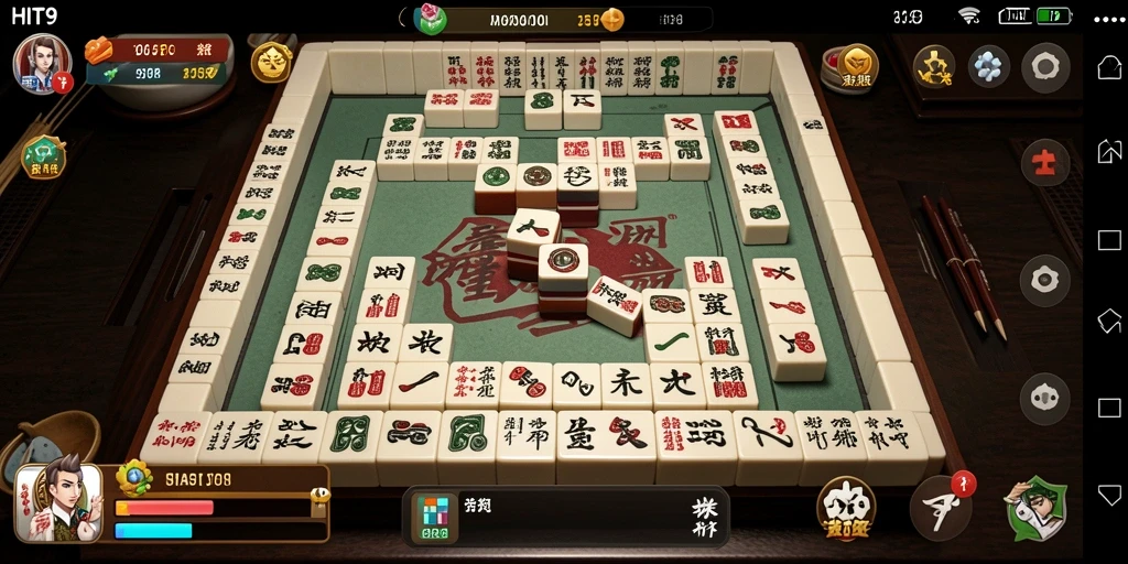 Tampilan gameplay menarik dari HIT9 dengan elemen Mahjong yang menyejukkan.