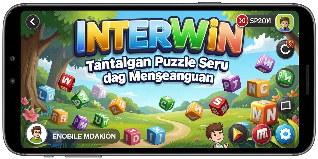 Tampilan gameplay INTERWIN dengan tantangan puzzle menawan.