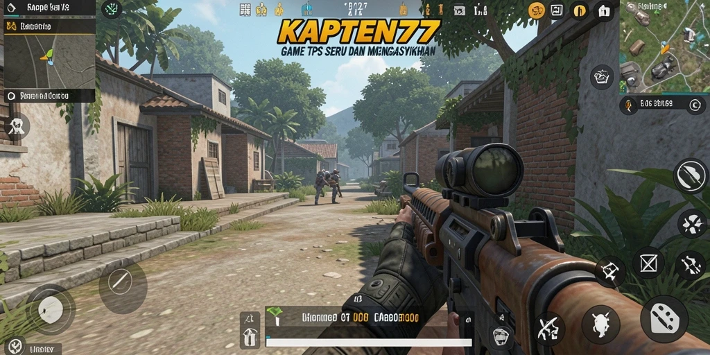 Tampilan gameplay seru KAPTEN77 dalam pertarungan TPS.
