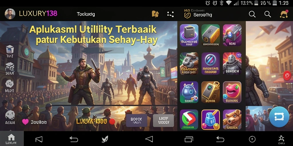 Tampilan utama aplikasi LUXURY138 yang menampilkan fitur Utility.