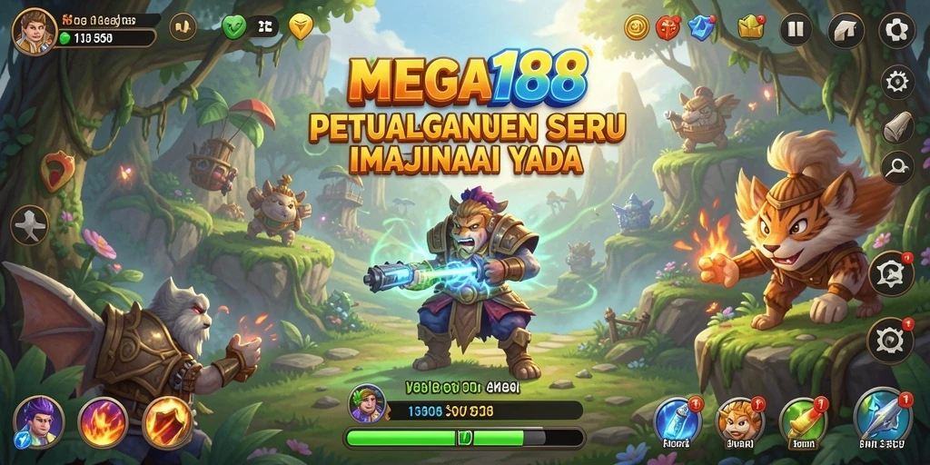 Tampilan gameplay seru dari MEGA188 yang penuh petualangan.