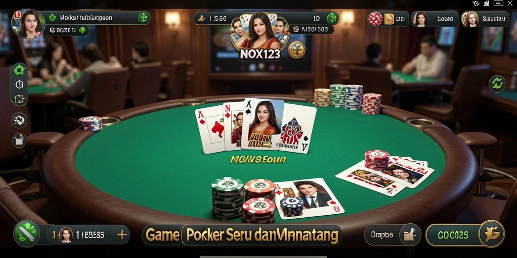 Tampilan menarik dari gameplay Poker di NOX123.