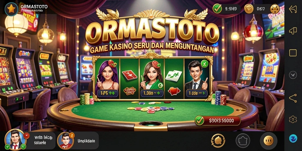 Tampilan gameplay menarik dari ORMASTOTO dengan suasana Kasino yang otentik.